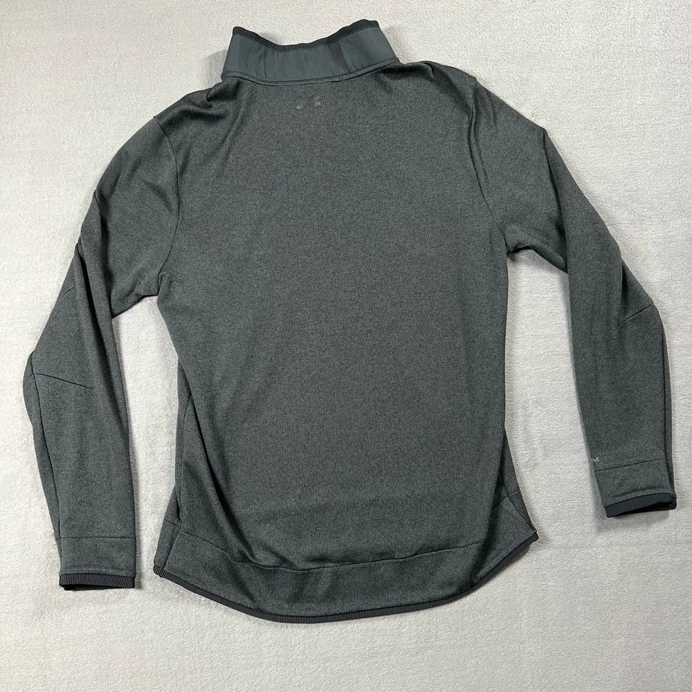 Under Armour Sweater Mens L Gray Henley Golf Storm ColdGear Fleece Snap Pullover